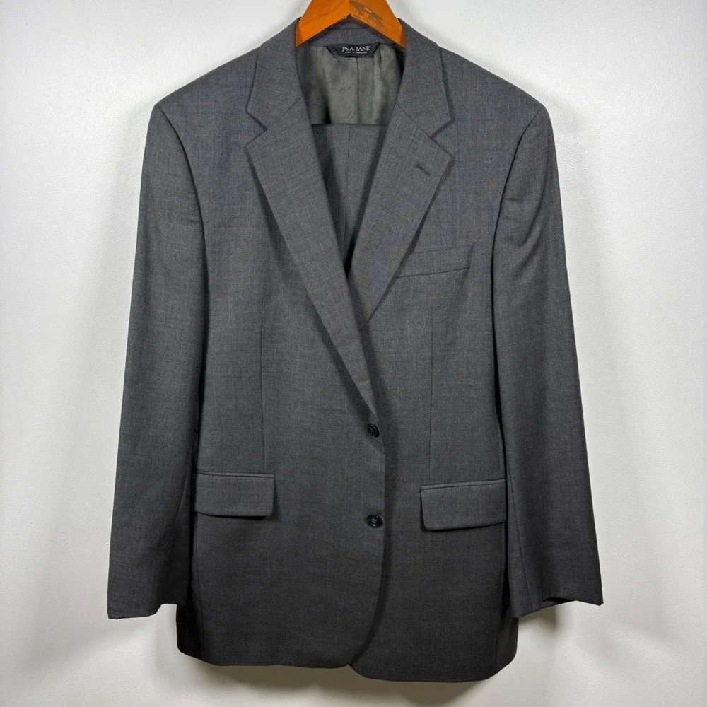 Jos. A.‎ Bank Signature Collection Men Charcoal Gray 100% Wool Suit 44L